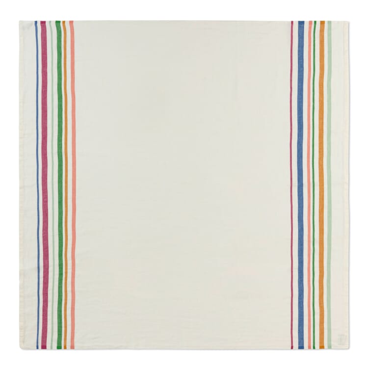 Tischdecke farbig gestreift, 150 × 150 cm