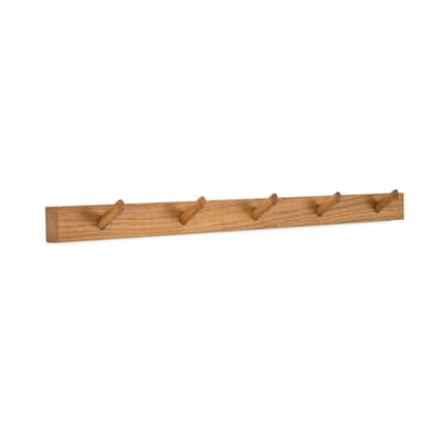 Coat Hook Bar Made Of Oak Wood 5 Hooks, Wooden Peg Coat Hangers