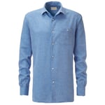 Knowledge Cotton Apparel Herrenhemd Langarm Blaumeliert