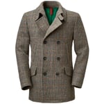 Men's Pea Coat Made of Harris-Tweed Light Brown