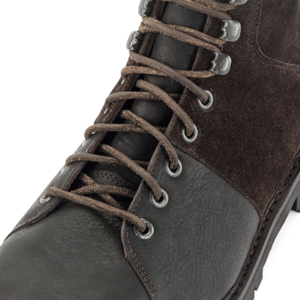 Men boot cowhide Brown, close-up