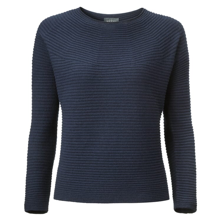 Women’s Sweater Prolongated Garter Stitch, Navy Blue