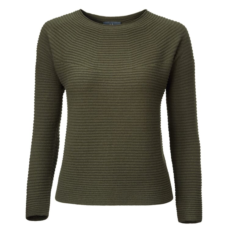 Women’s Sweater Prolongated Garter Stitch, Olive