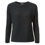 Damen-Rippenpullover Schwarz