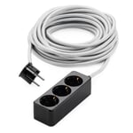Multiple Socket Outlet with Textile Cable Silver-Coloured