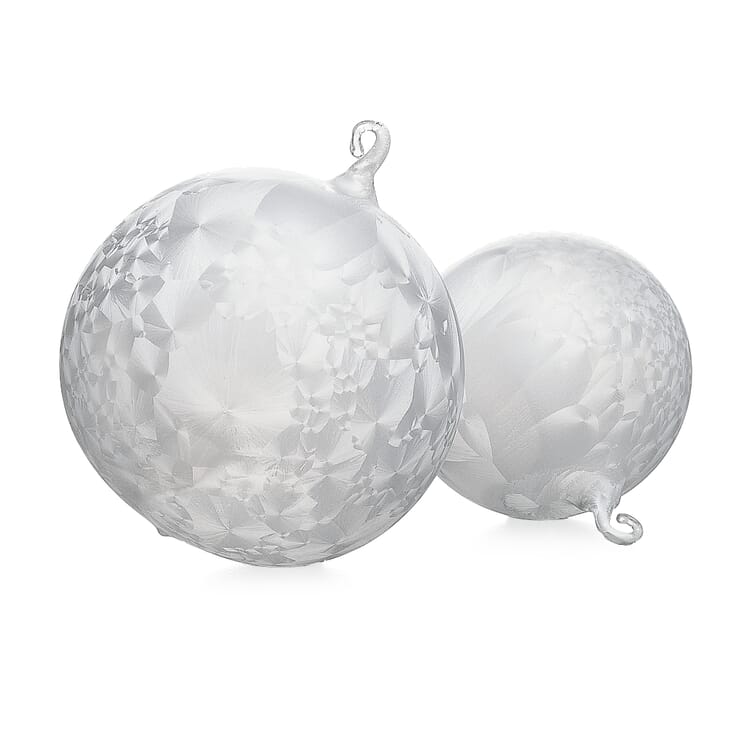 Lauscha ice glass balls, Ø 6 cm - 12 pieces