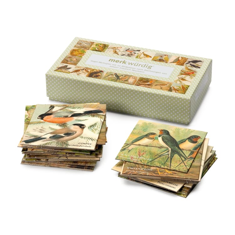 Jeu de mémoire sur les oiseaux