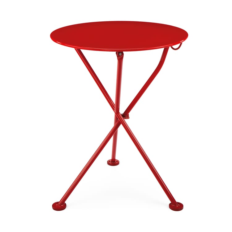 Folding Bistro Table Made of Steel, Red