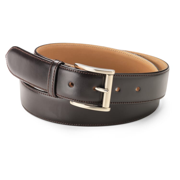 Cowhide leather belt three layers, Dark brown