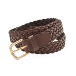 Ceinture tressée Marron