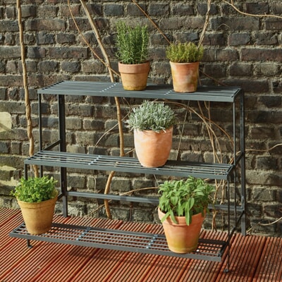 Faltbare Blumenbank Stahl