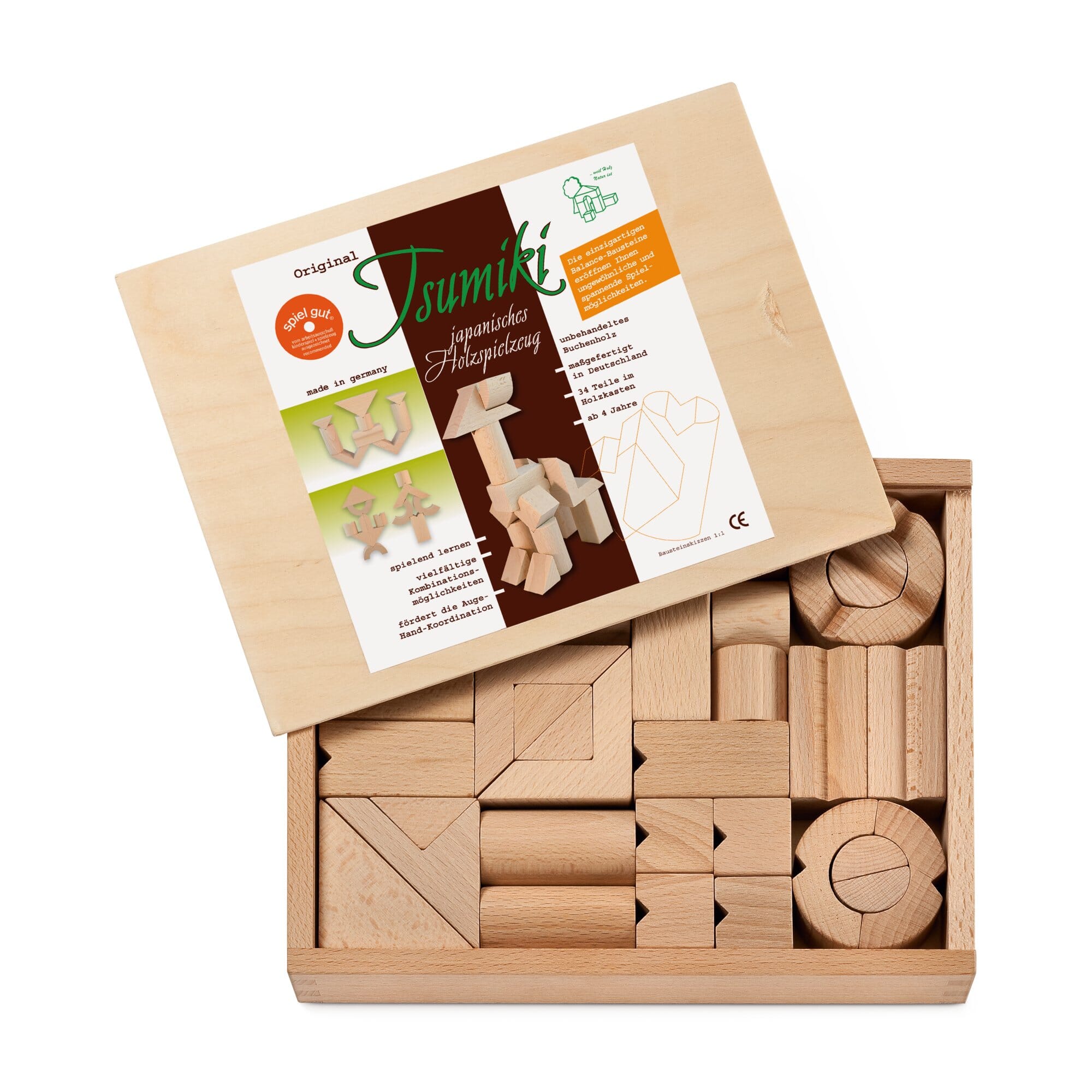 Details about  / Made in Japan Building Wooden blocks natural material 50 pieces