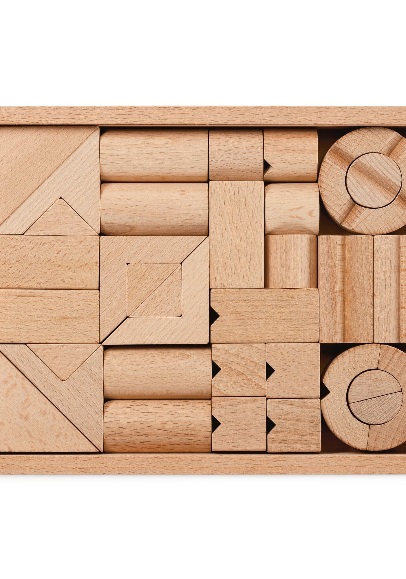 Holzbaukasten Tsumik  Inhalt 34 Bauelemente aus naturbelassenem Buchenholz 