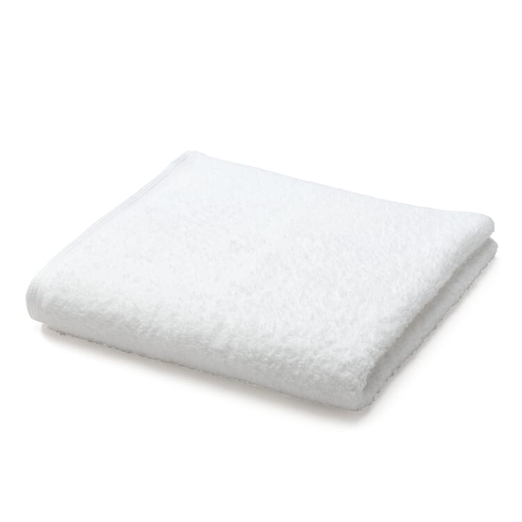 Cotton terry shower towel, White