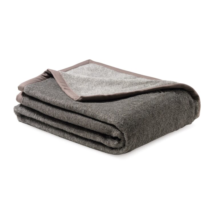 Coperta double face in alpaca, Grigio