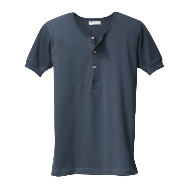 Camicia da uomo a mezza manica in jersey, Blu scuro