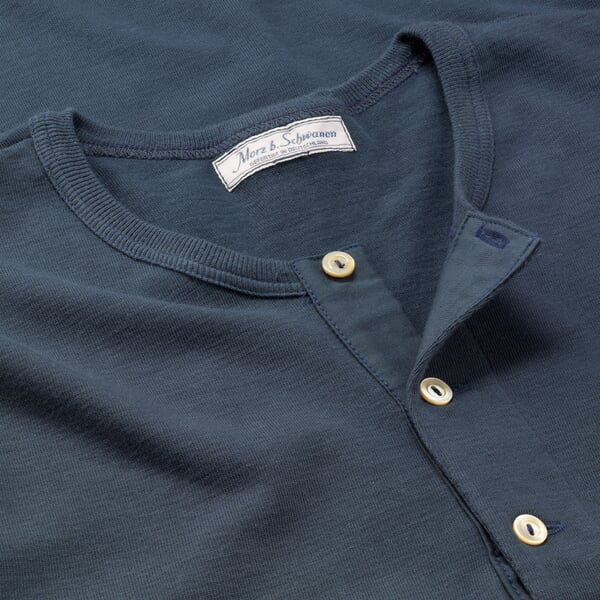Herrenshirt Jersey Halbarm Dunkelblau, Detailsicht