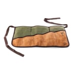 Værktøjsforklæde i læder med lærred