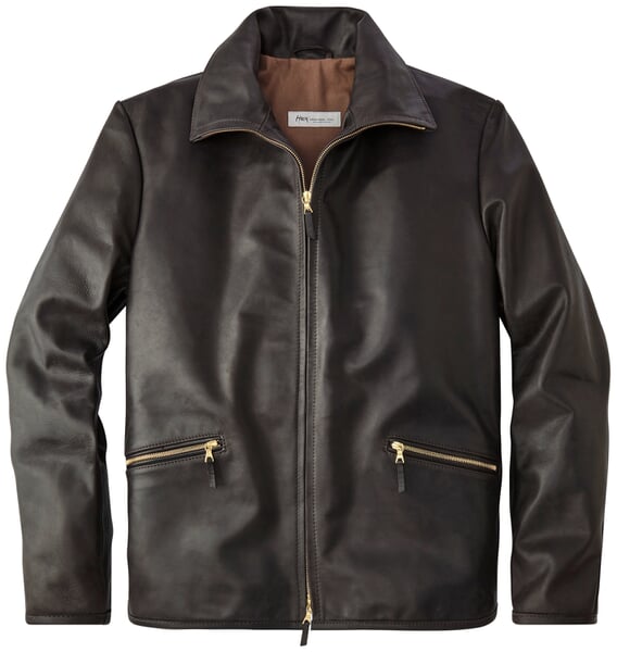 Herren-Roadsterjacke Pferdeleder Schwarzbraun