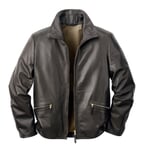 Men roadster jacket horse leather Black-Brown