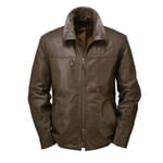 Veste en cuir de vachette pour homme Marron foncé
