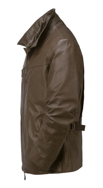 Herren-Rindlederjacke Dunkelbraun