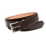 Men belt horse leather narrower shape Dark Brown