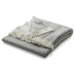 Virgin Merino Wool Blanket White/Gray