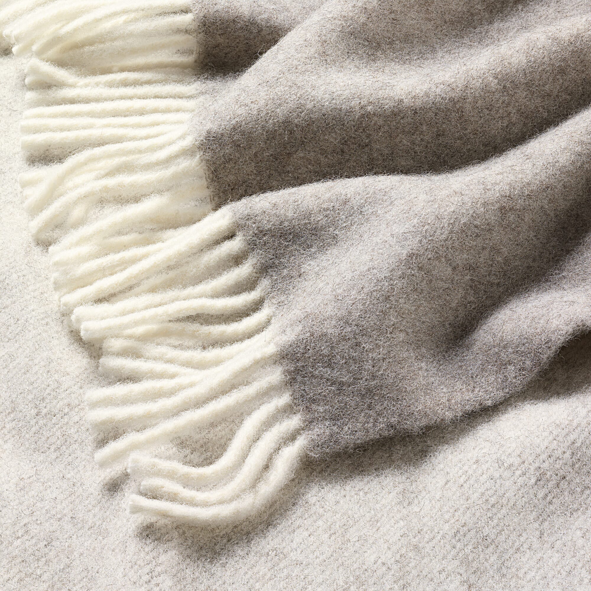 Pure new wool blanket merino wool, White-Grey