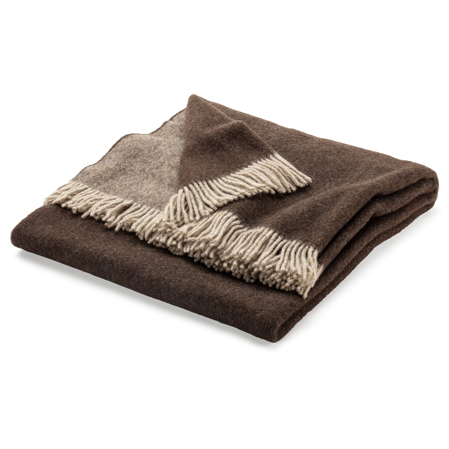 Merinowolldecke, Beige-Braun