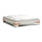 Bed Gurtbett White 140 × 200 cm Ratched Belts Orange