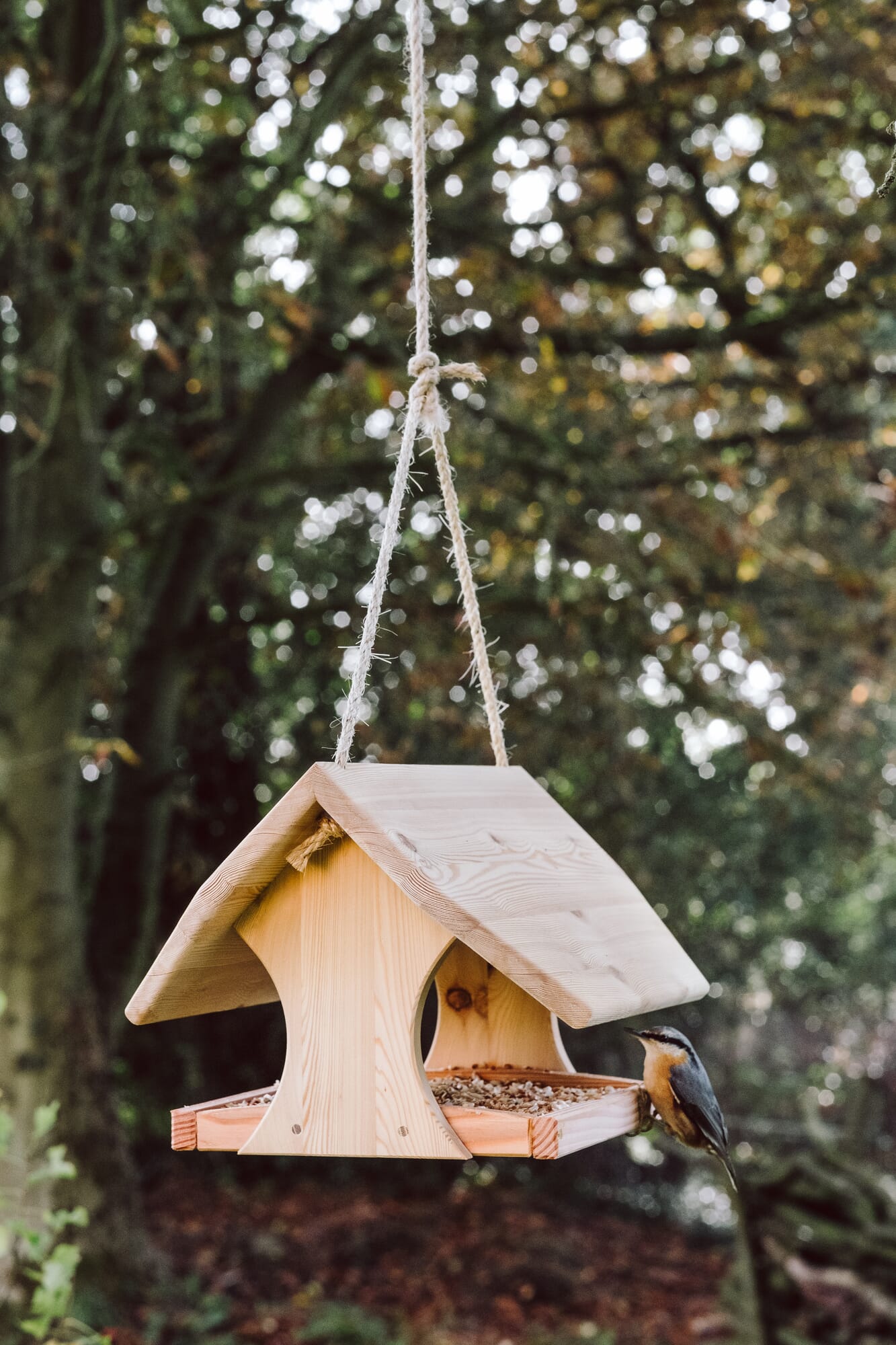 Mangeoire à oiseaux en bois, siège pivotant d'extérieur, banc à