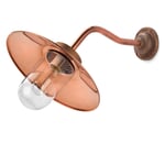 Steel Exterior Wall Lamp, 45°-angled Copper