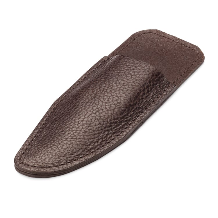 Lille beskærersaks i læderetui