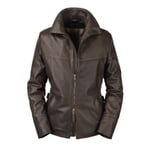Cowhide-jakke til damer Mørkebrun