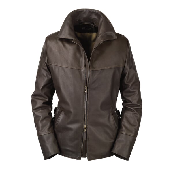 Damen-Rindlederjacke Dunkelbraun