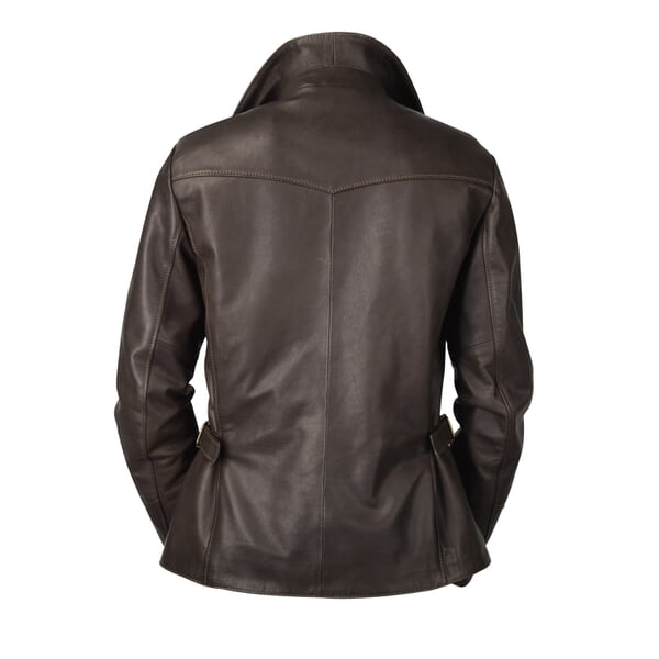 Damen-Rindlederjacke Dunkelbraun
