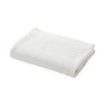 Half Linen Piqué Weave Hand Towel White