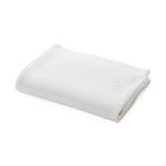 Serviette de toilette piquée gaufrée demi-lin blanc Serviette de bain