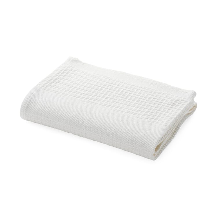 Towel waffle piqué half linen white, Towel
