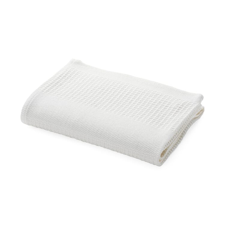 Waffle piqué toalla medio lino blanco