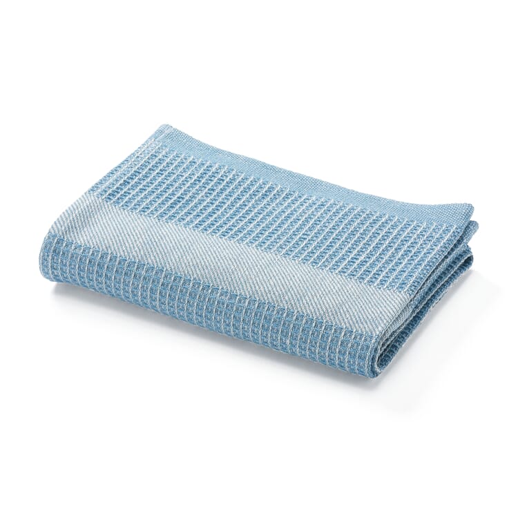 Handdoek wafel piqué halflinnen blauw, Handdoek