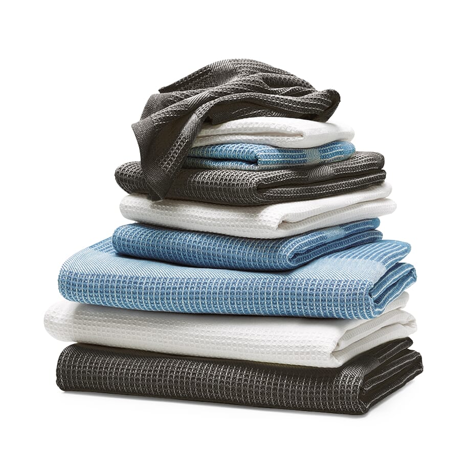 Guest Towel Waffle Piqué Half Linen, Light gray