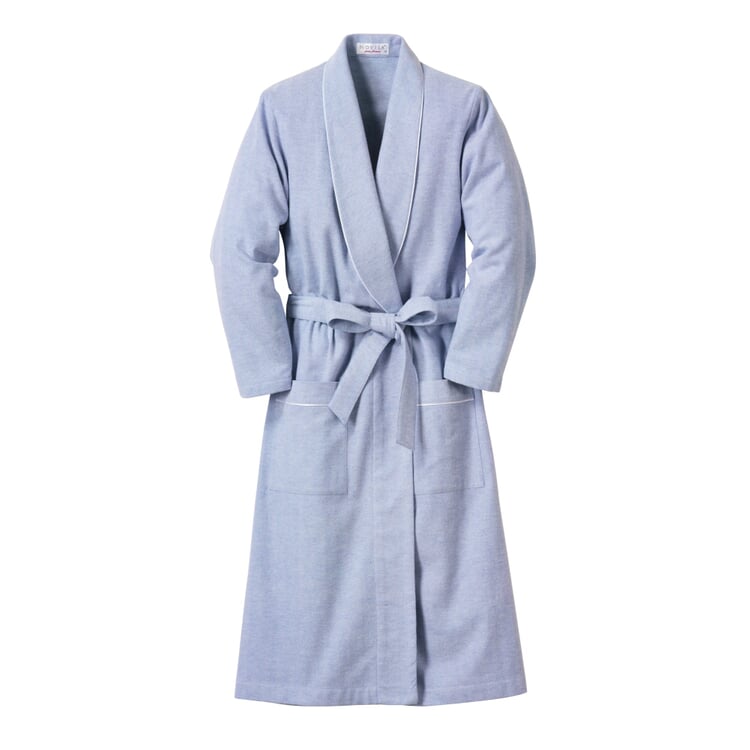 Women’s Novila Flannel Housecoat, Light blue Manufactum