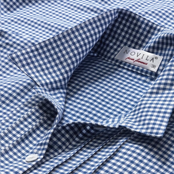 Chemise de nuit en flanelle pour femme Bleu, vue détaillée