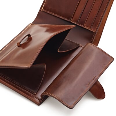 Cordovan Leather Zip Long Wallet