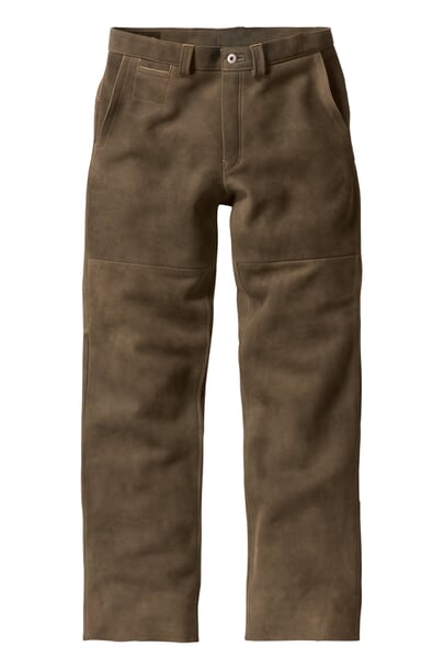 Deerskin broek oude zeem gelooid Olive