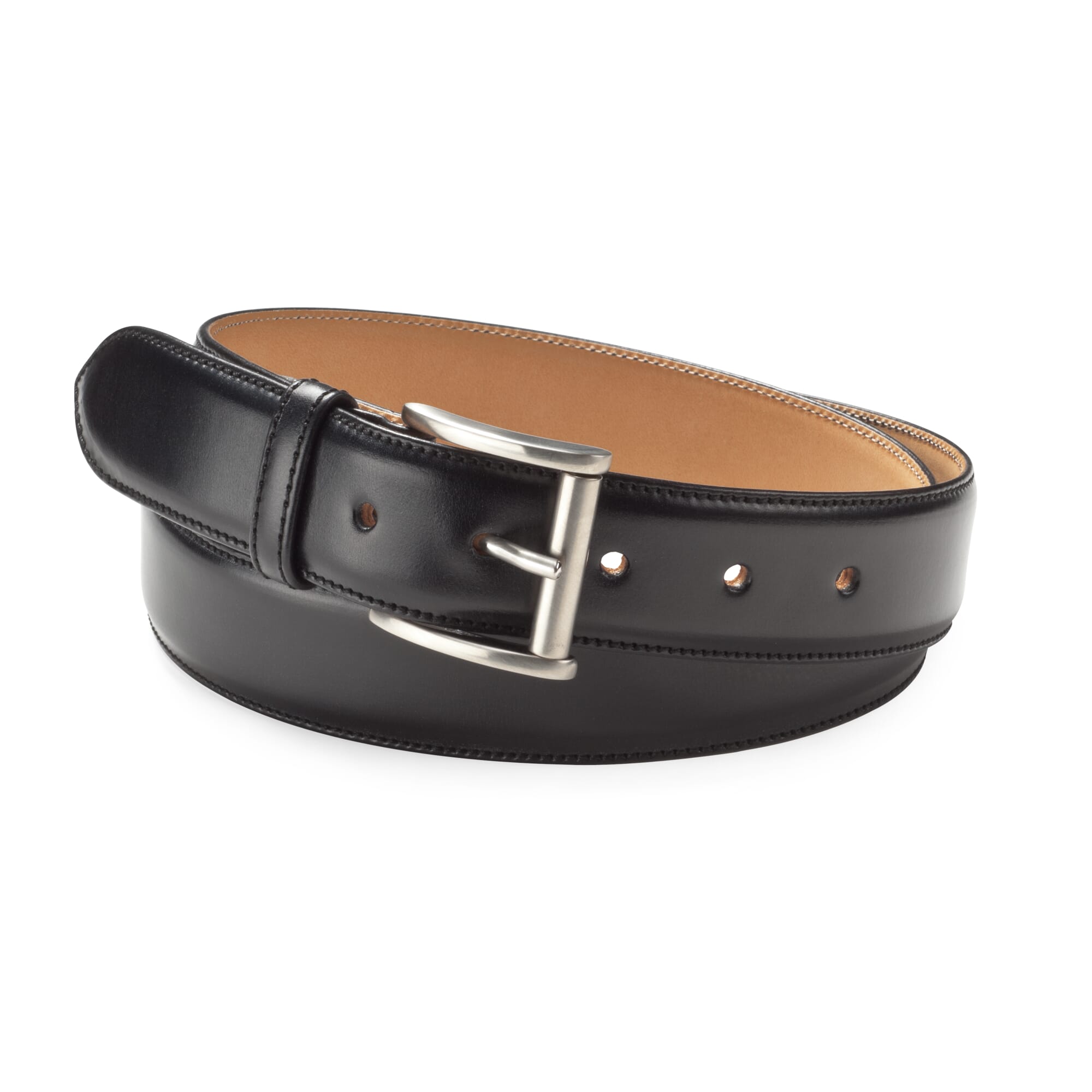 Cowhide leather belt three layers Black Manufactum