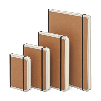 Notebook metal edge A4, Ruled, Brown