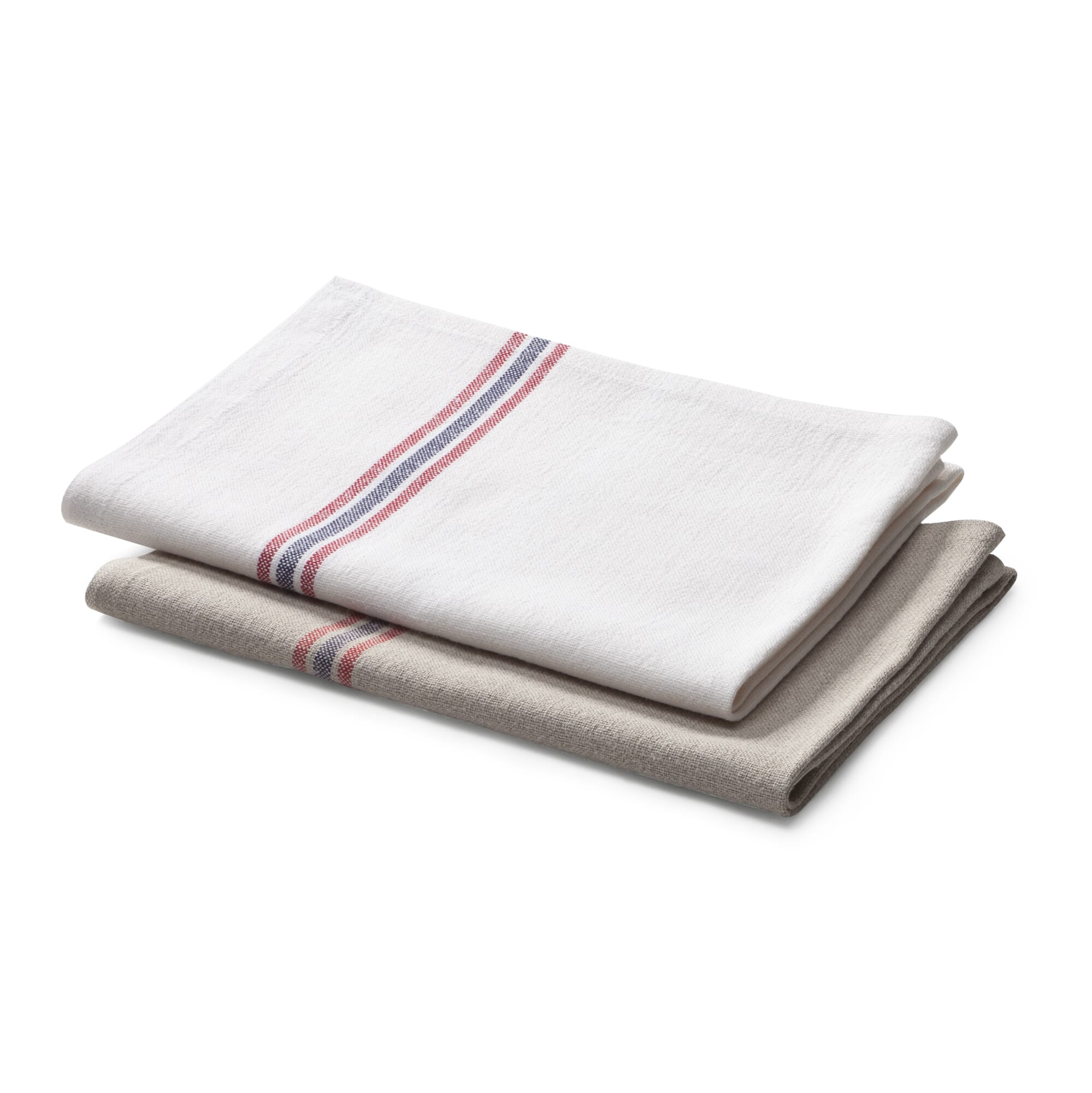 French Stripe Linen Towel, Rustic Kitchen Towels, Set of 34 Heavy